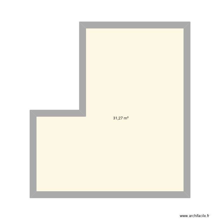 Salon sam. Plan de 1 pièce et 31 m2