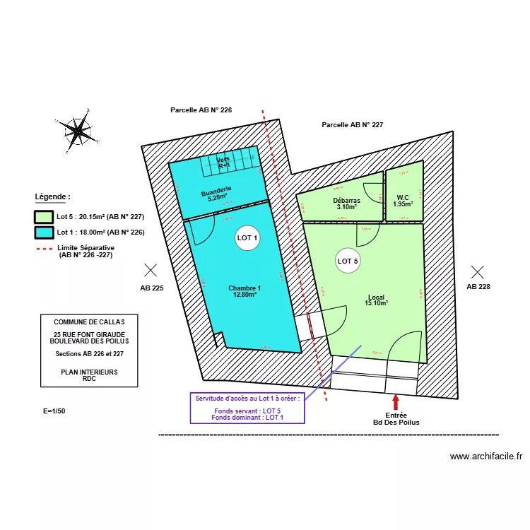 CALLAS (RDC) Modifs 2025 (226+227°. Plan de CALLAS (RDC) Modifs 2025 (226+227°. Plan de