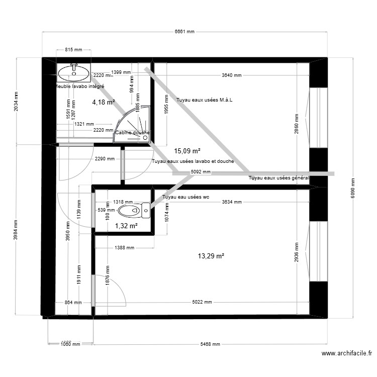 PLAN MAISON LOLO3. Plan de 1 pièce et 13 m2