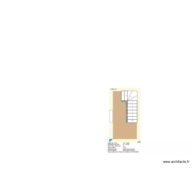 &eacute;tage sonnac modif rambarde du palier. Plan de 