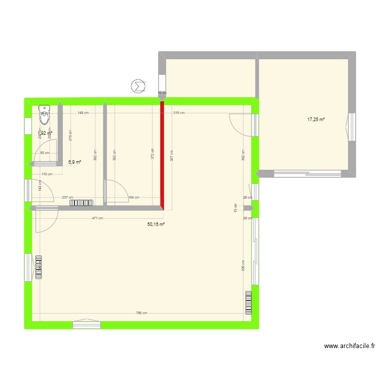 Lacanau47. Plan de 9 pièces et 135 m2