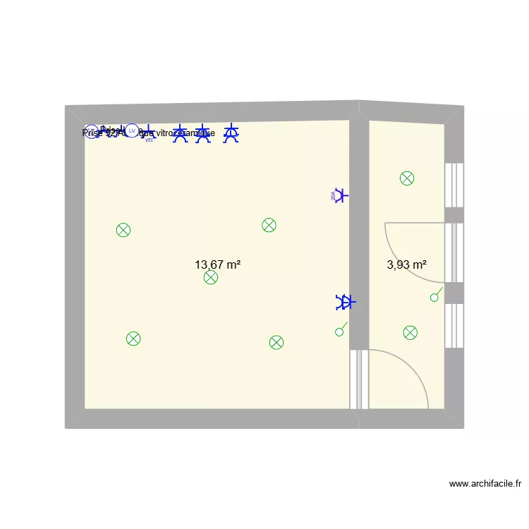 p2 dossi papou tfe. Plan de 2  et 18 m²