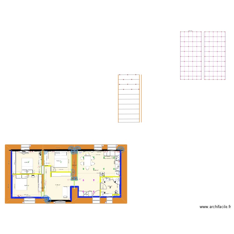 modif. Plan de 12 pièces et 69 m2