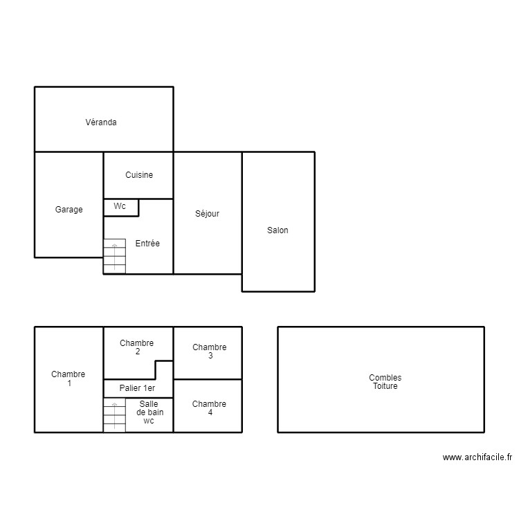 SAINT YVI THOMAS. Plan de 14 pièces et 72 m2