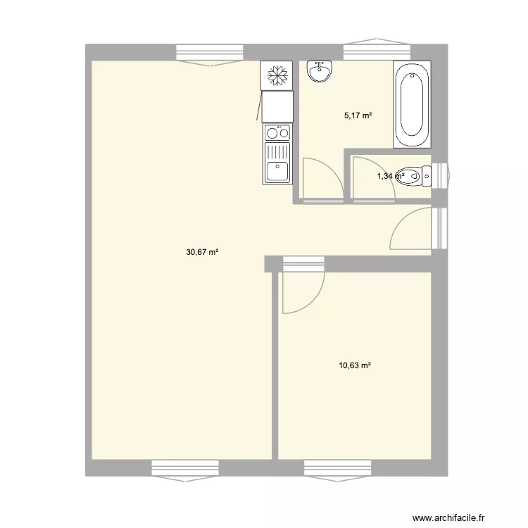 appart. Plan de 4  et 48 m²