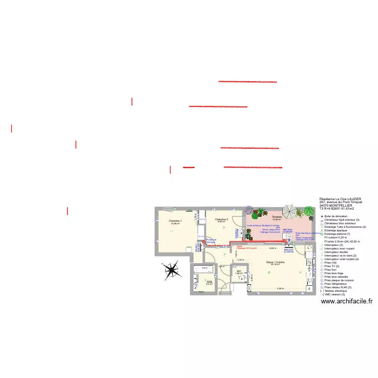 T3 R+6 Lot B2610_Myriam Clim V1. Plan de 7  et 77 m²