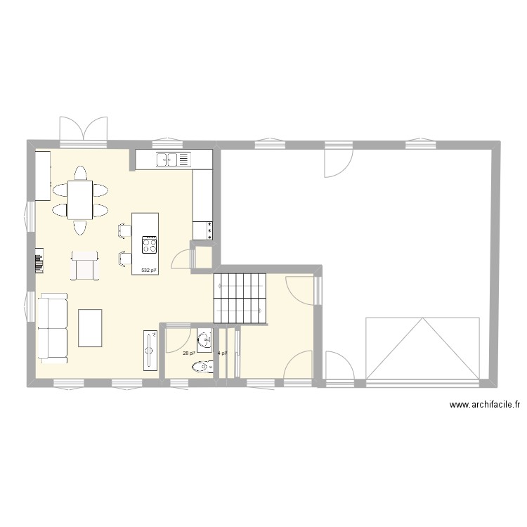 FG9. Plan de 3 pièces et 52 m2