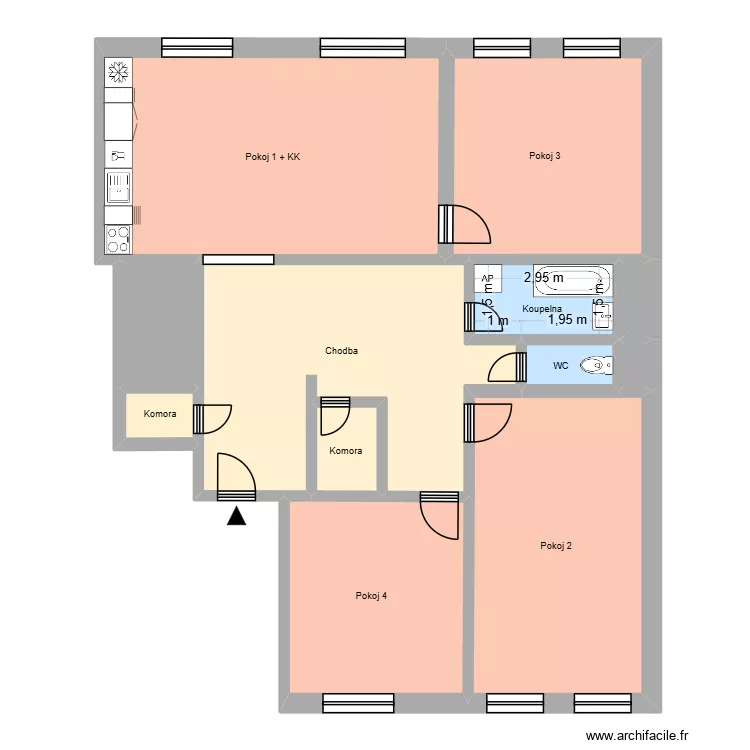 Hlavn&iacute; tř&iacute;da 706, byt 18. Plan de 16  et 244 m²