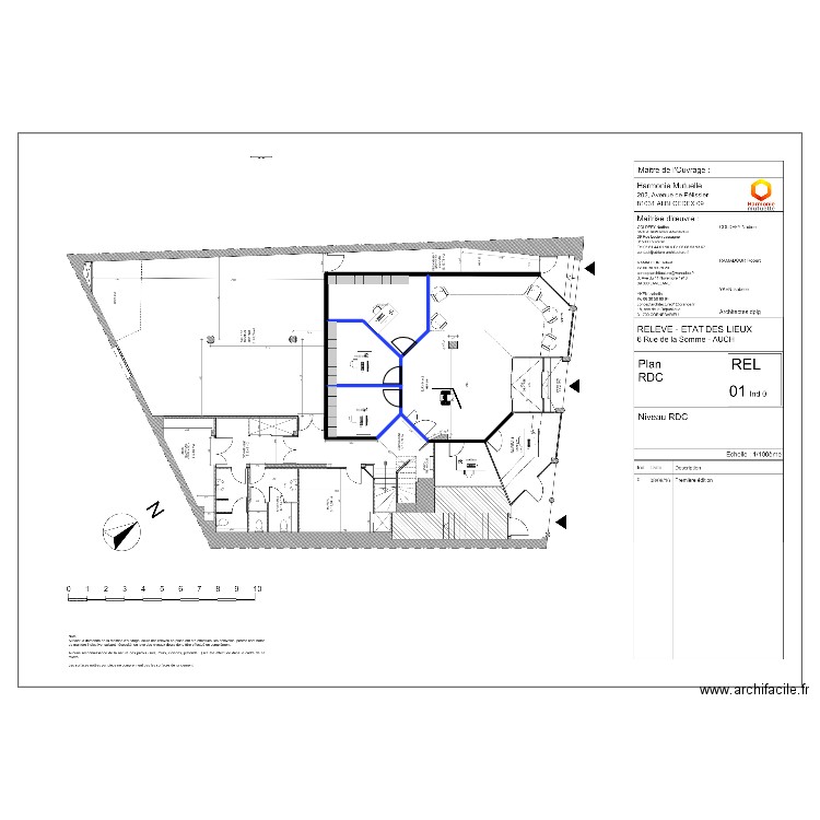 Auch. Plan de 3 pièces et 40 m2