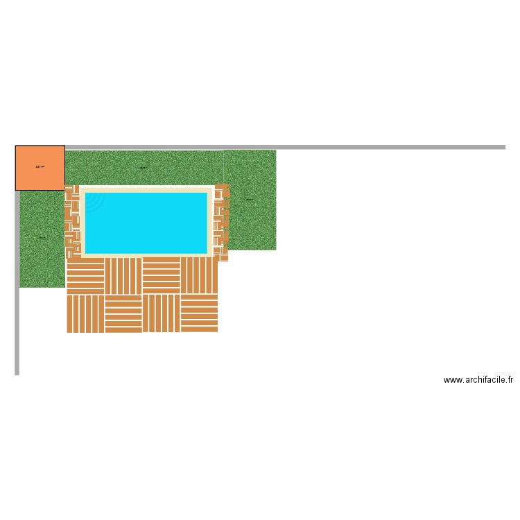 mur. Plan de 1 pièce et 7 m2