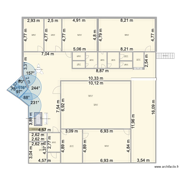 AFPA Montargis 1étage. Plan de 19 pièces et 387 m2