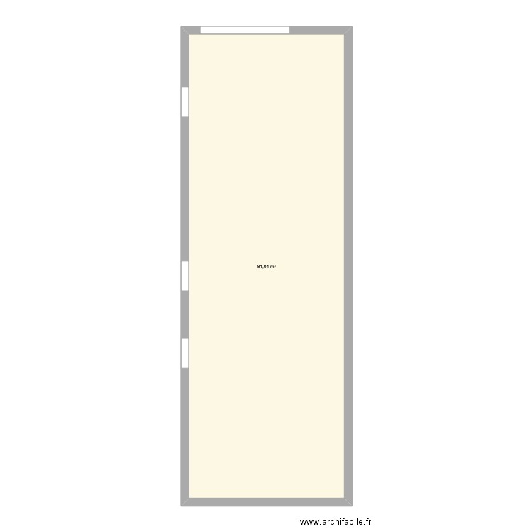Salle du soir. Plan de 1 pièce et 81 m2