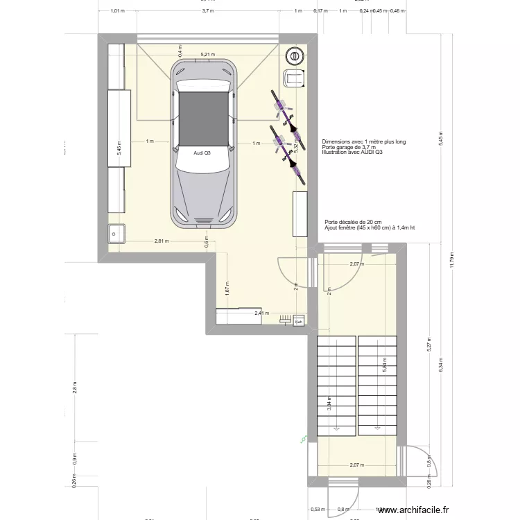 garage_agrandi. Plan de 2 Pièces et 45 m² garage_agrandi. Plan de 2 Pièces et 45 m²