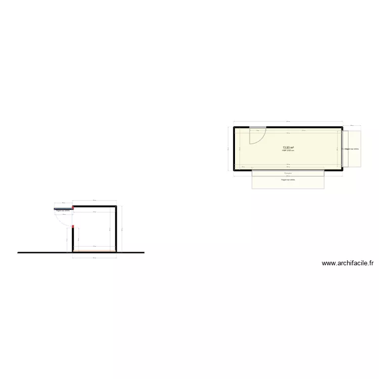 Buvette essential et service 20" - double hayons Dolomieu. Plan de 