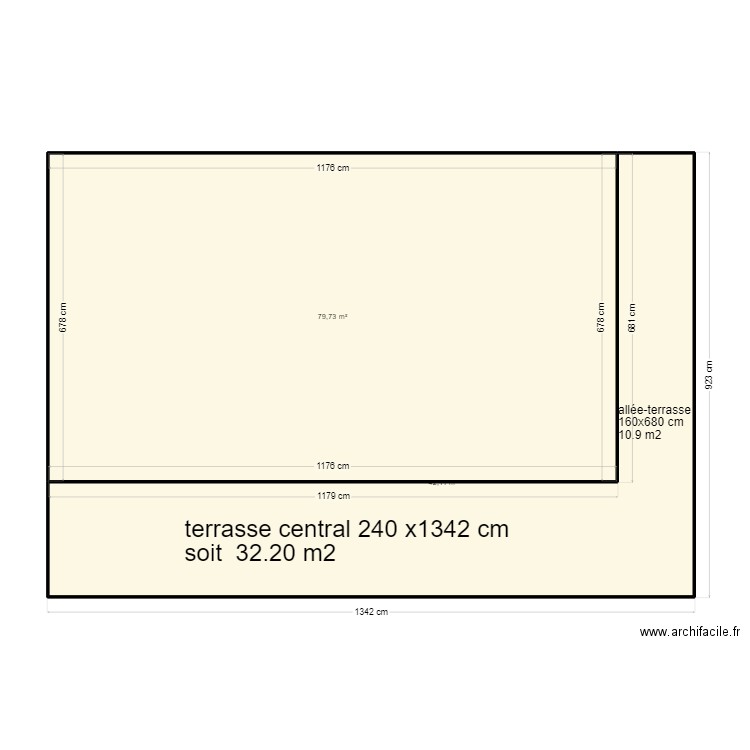 40 pieds-plan de dalle-terrasse. Plan de 0 pièce et 0 m2