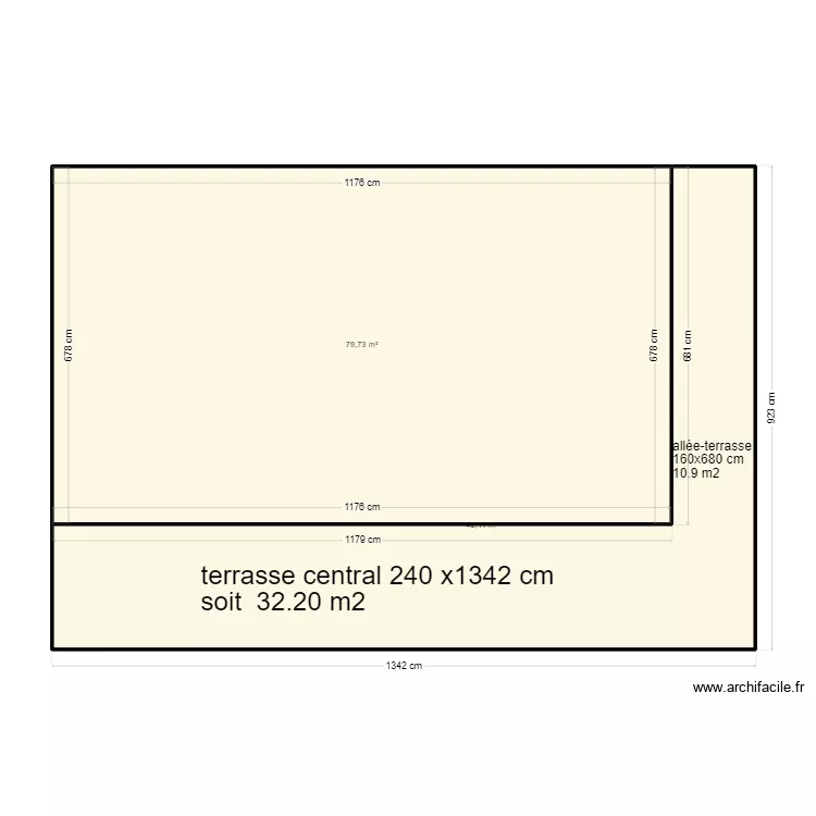 40 pieds-plan de dalle-terrasse. Plan de 
