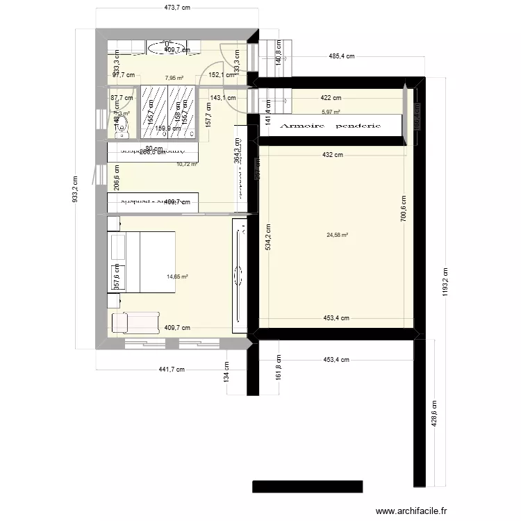 1er &eacute;tage Alba 2. Plan de 6 pièces et 65 m²