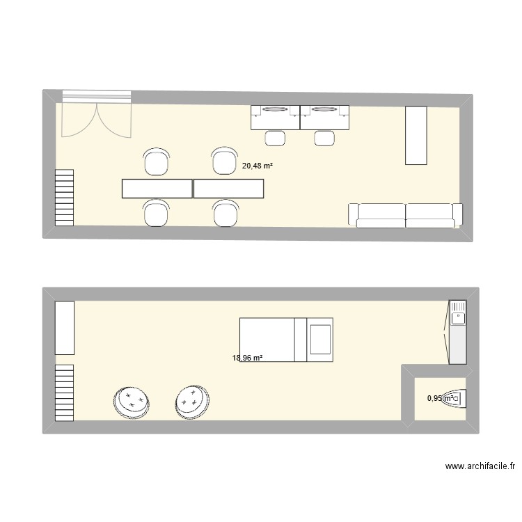 Beauty Truck. Plan de 3 pièces et 40 m2
