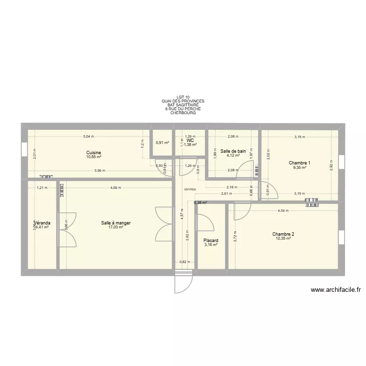 BAT SAGITTAIRE LGT 10. Plan de 10  et 70 m²