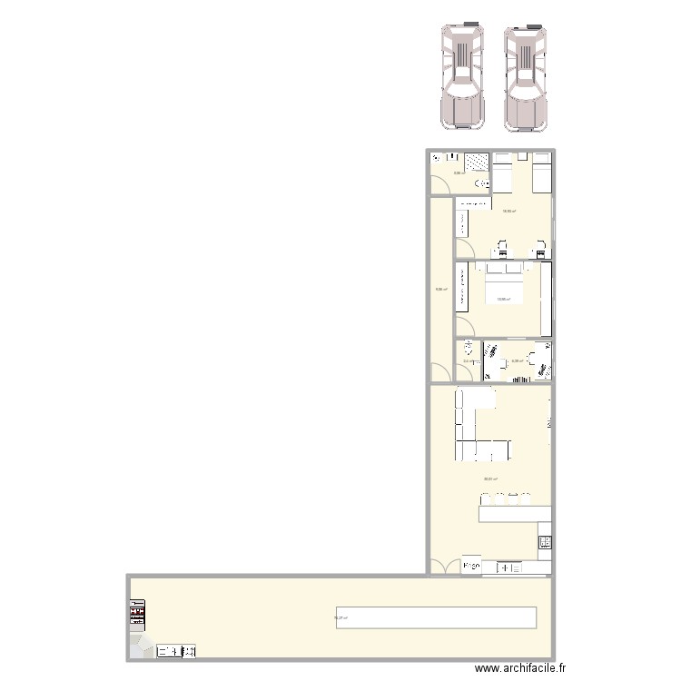 Maison 2nd. Plan de 8 pièces et 184 m2