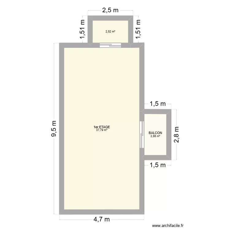 plan2. Plan de 3 et 43 m² plan2. Plan de 3 et 43 m²