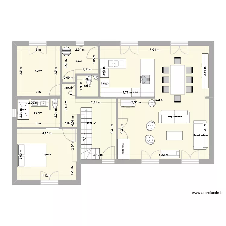 MAISON FRANCUEIL MODIF meubles. Plan de 7  et 106 m²