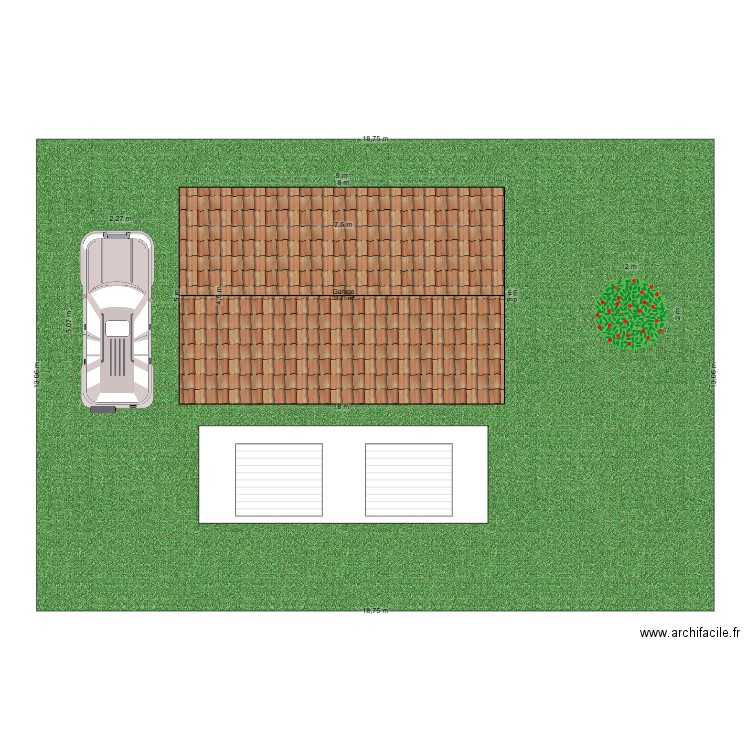 Garage 8x5 Ext. Plan de 1 pièce et 34 m2