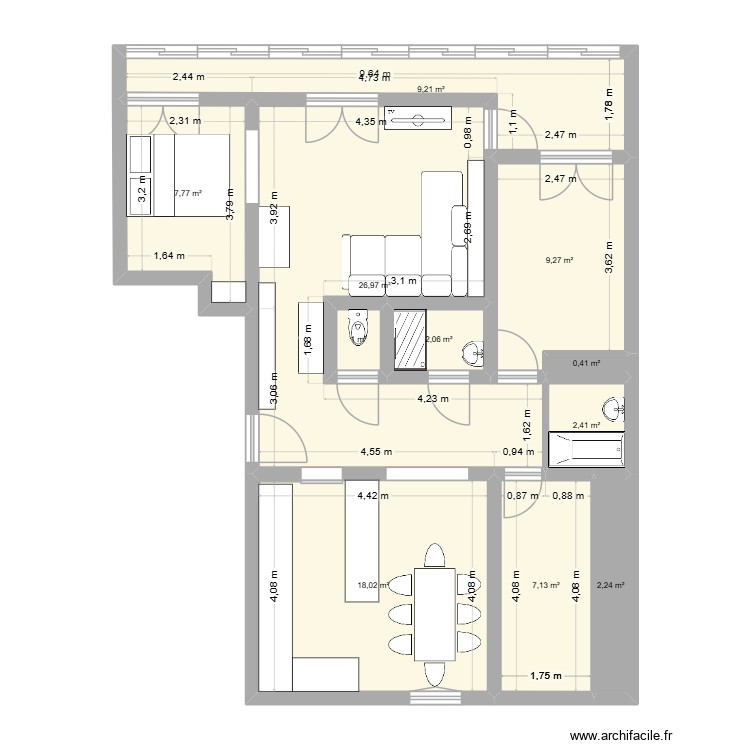 plan appart mom. Plan de 0 pièce et 0 m2