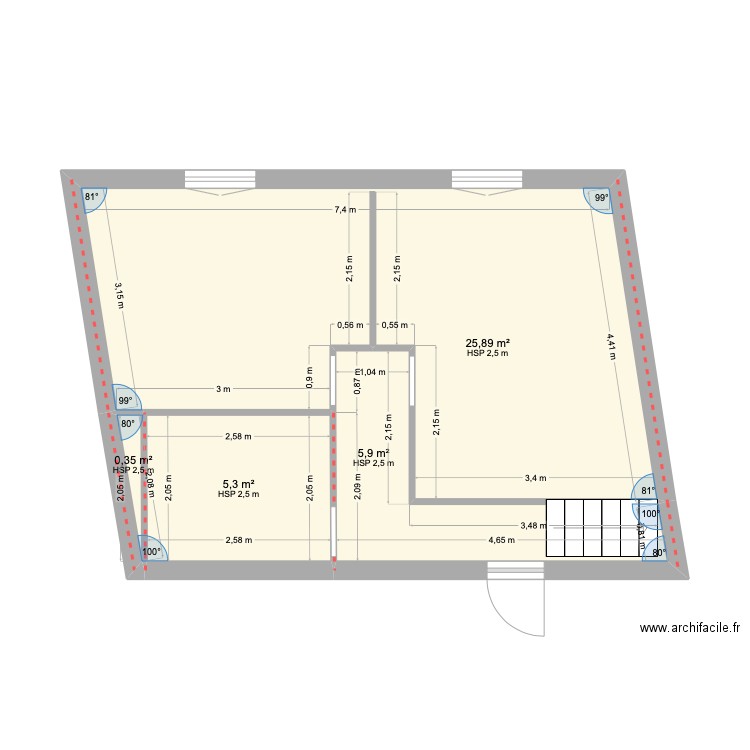 Angelic. Plan de 4 pièces et 37 m2