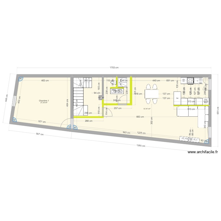 1eme étage modif salle de bain aprés 2. Plan de 0 pièce et 0 m2 1eme étage modif salle de bain aprés 2. Plan de 0 pièce et 0 m2