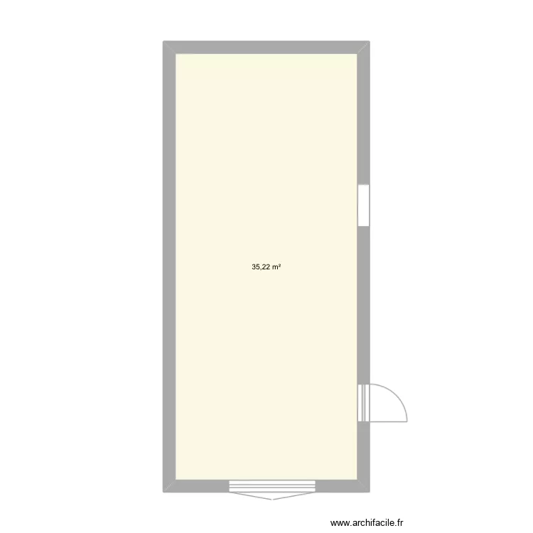 Sejour. Plan de 1  et 35 m²