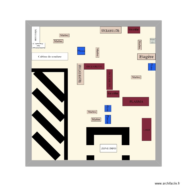Plans atelier. Plan de 1 pièce et 30 m2