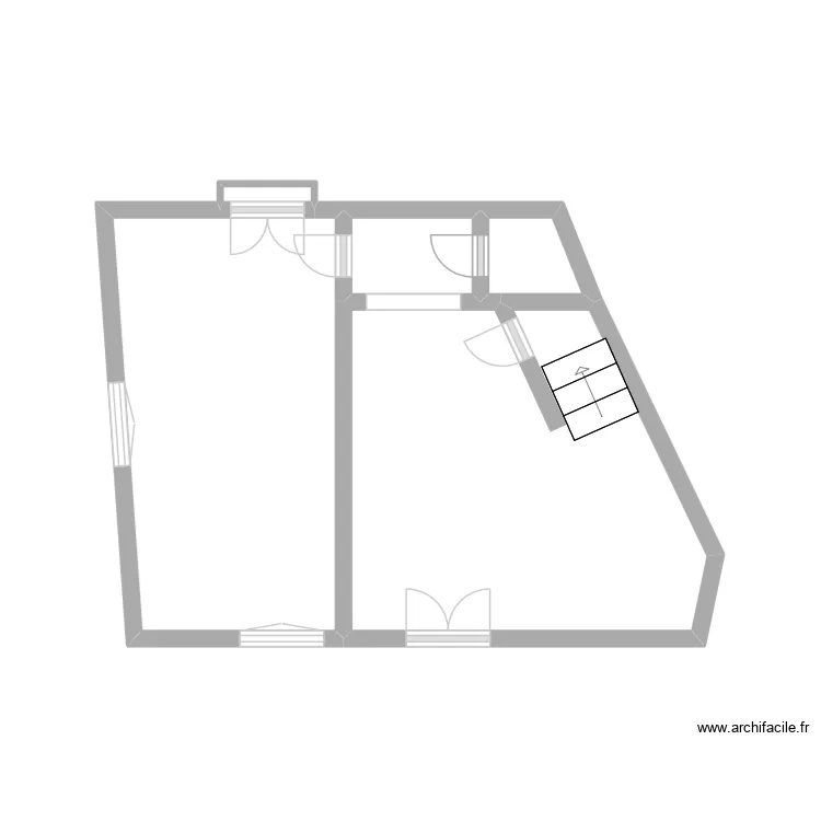 maison rose r1. Plan de 5  et 18 m²