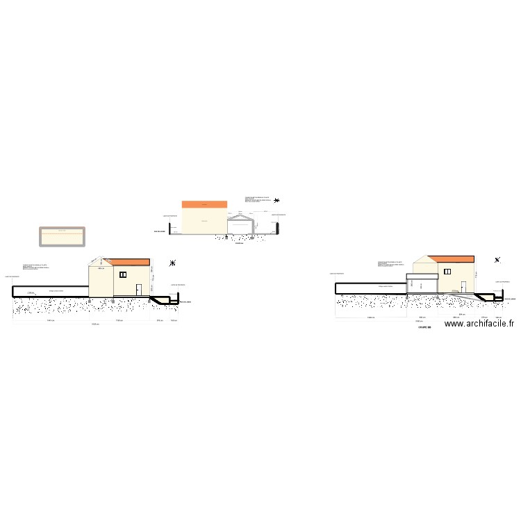 coupe GARAGE. Plan de 11 pièces et 49 m2