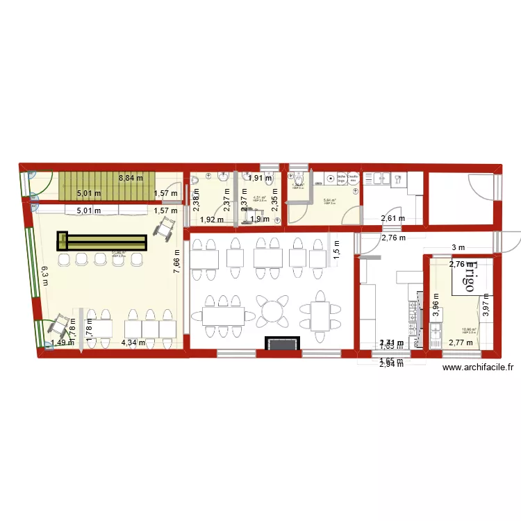 PROJET 1 IMMEUBLE  RDC+LOFT. Plan de 8  et 84 m²