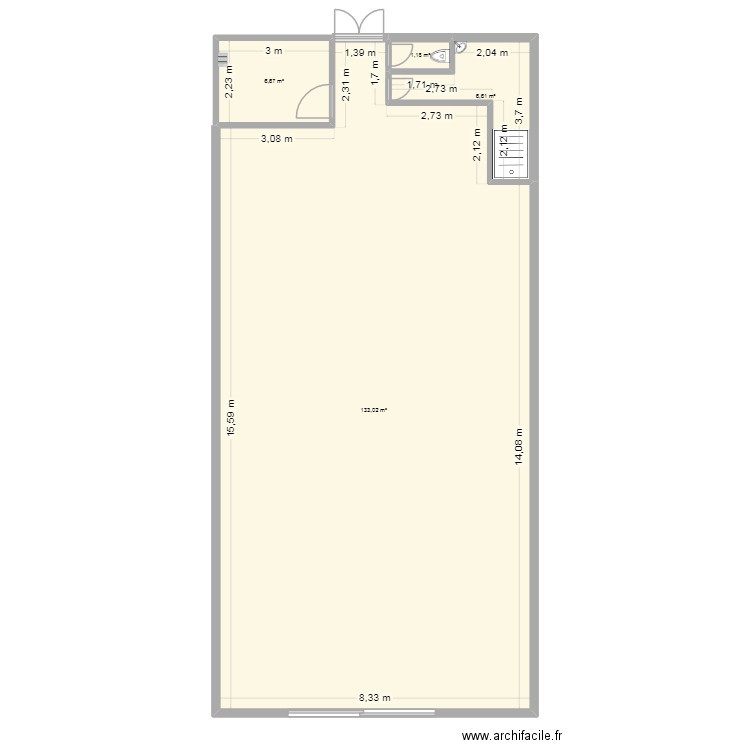 LOCAL SERVAIS. Plan de 4 pièces et 147 m2