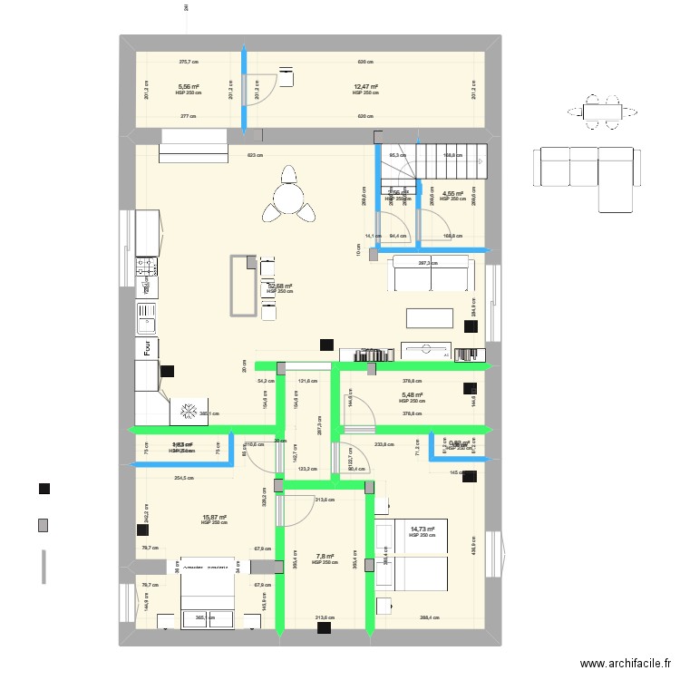 Rez de chaussée - 4 janvier 24. Plan de 11 pièces et 124 m2