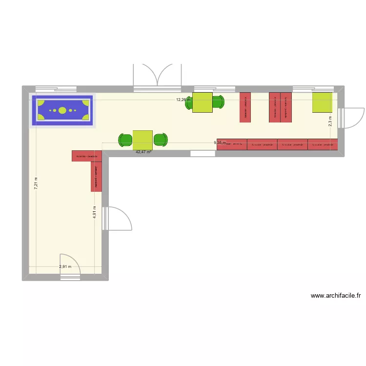 PETITE ENFANCE 3 meubles. Plan de 