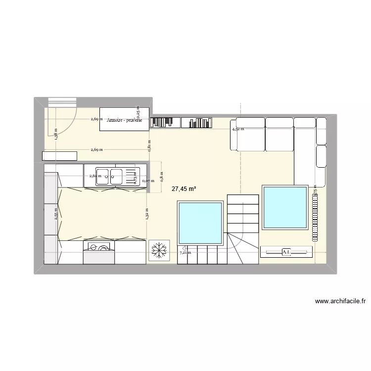 palissy etage bis. Plan de 3 et 52 m² palissy etage bis. Plan de 3 et 52 m²