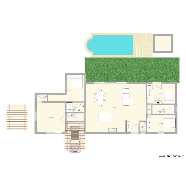 maison. Plan de 11 pièces et 144 m2