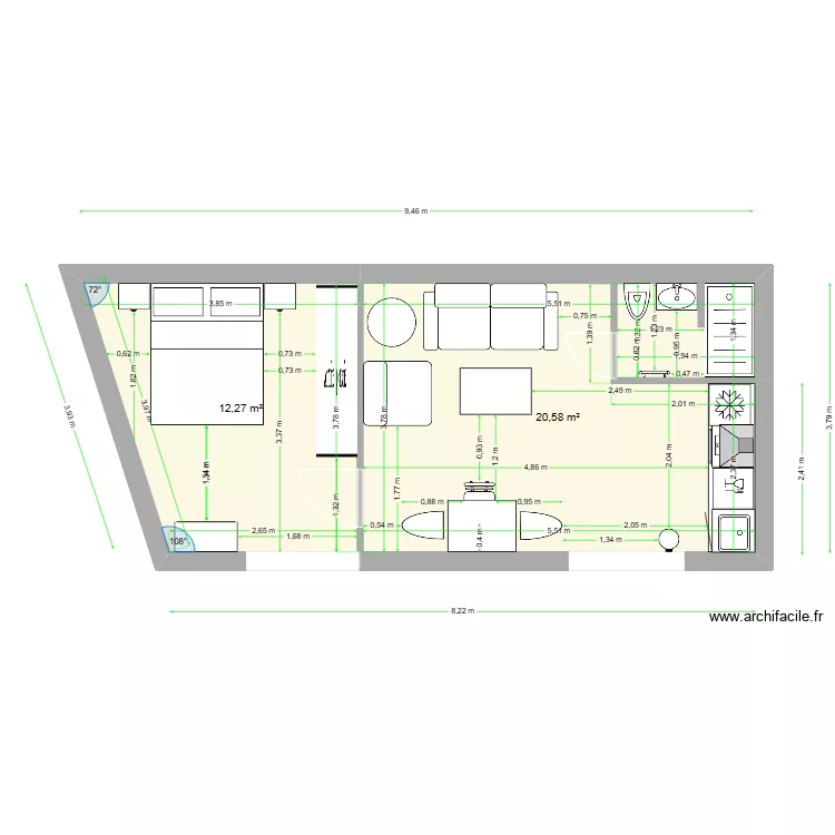 Dépendance Olivia Projet. Plan de 2 et 33 m² Dépendance Olivia Projet. Plan de 2 et 33 m²