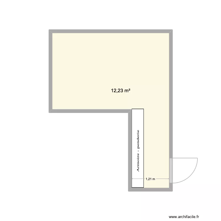 Chambre. Plan de 1 Pièce et 12 m² Chambre. Plan de 1 Pièce et 12 m²