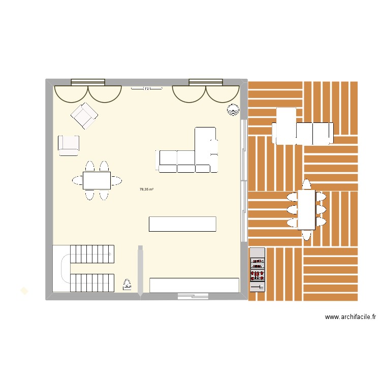 Casa 2025. Plan de 1 pièce et 78 m2