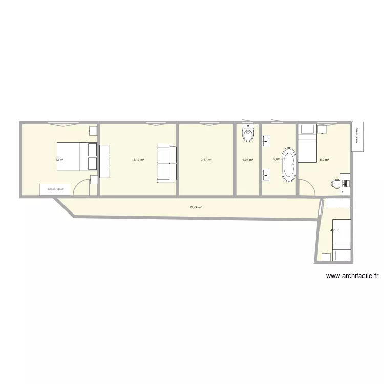 Paula. Plan de 8 et 71 m² Paula. Plan de 8 et 71 m²