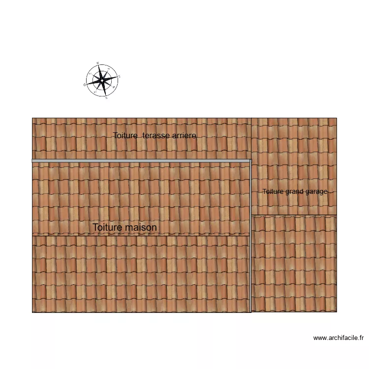 Toiture avant travaux. Plan de 