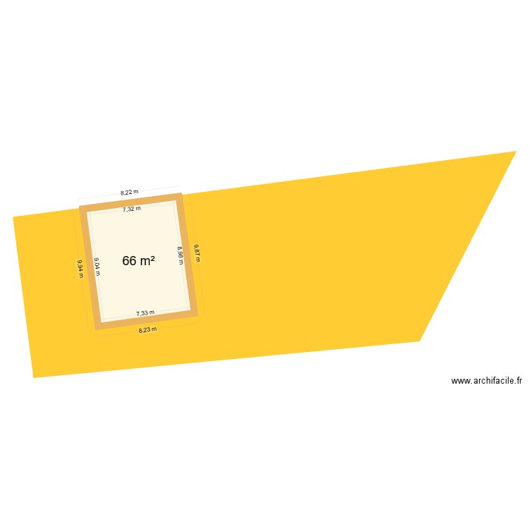 plan de mass rdc mur 45. Plan de 1 pièce et 66 m2