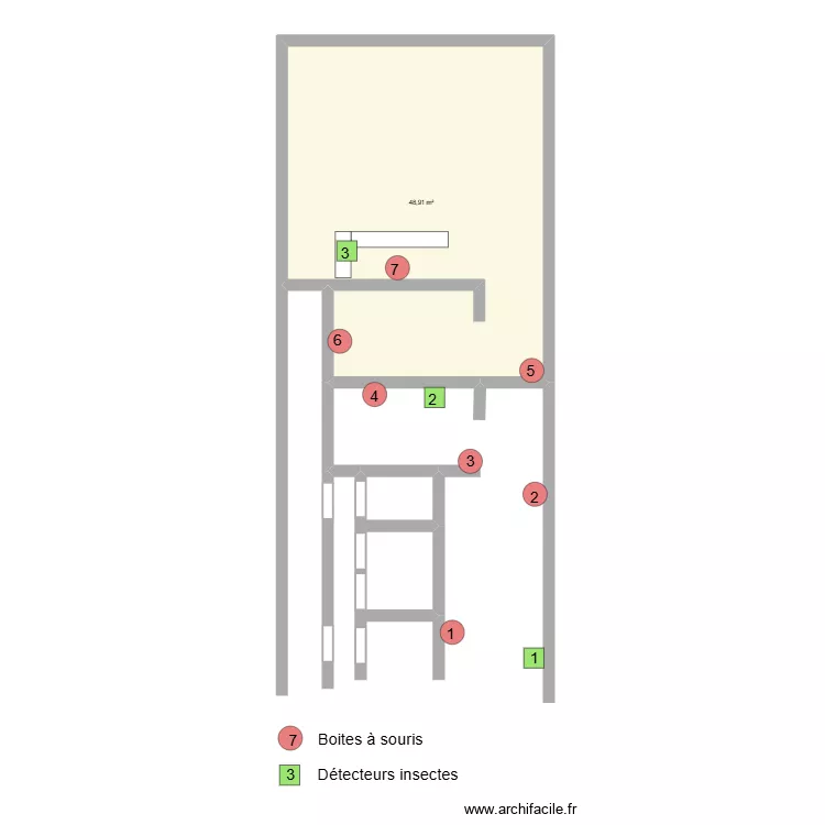 LE COIN SPORTIF : RESTO PISCINE. Plan de 1 pièce et 49 m²
