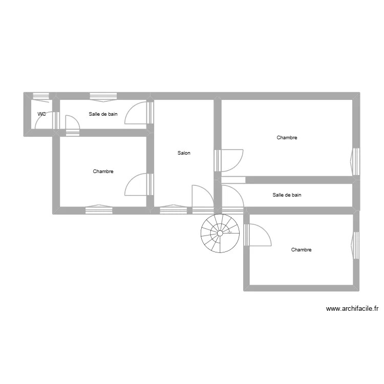 ETAGE. Plan de 7  et 48 m²