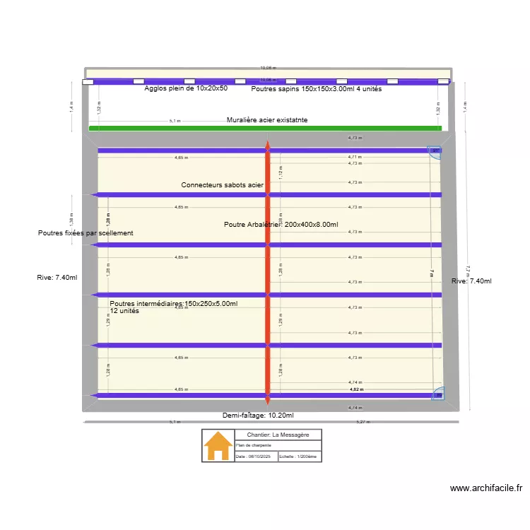 Plan TOURRET 2. Plan de 8  et 63 m²
