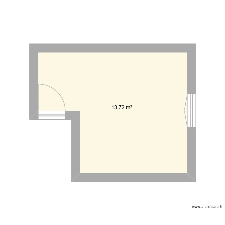 chambre 2. Plan de 1 pièce et 14 m2